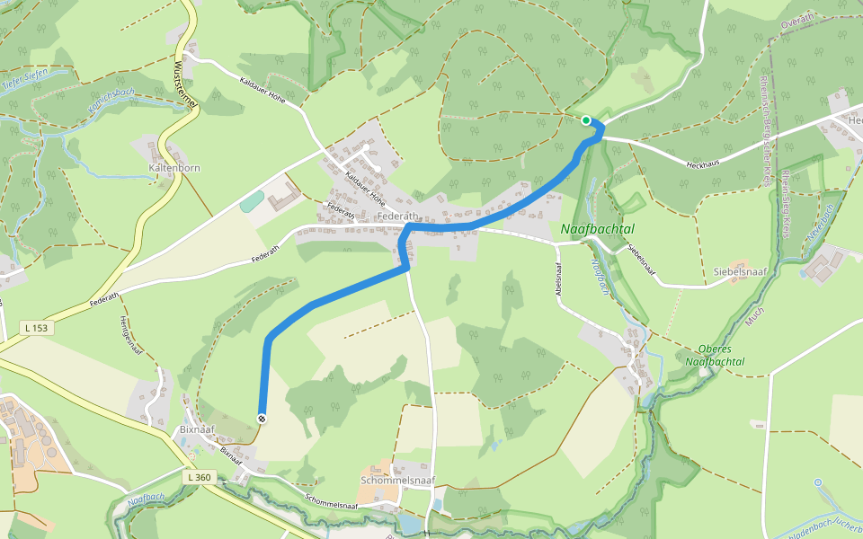 Federath Rundweg A5 walking route map in Overath