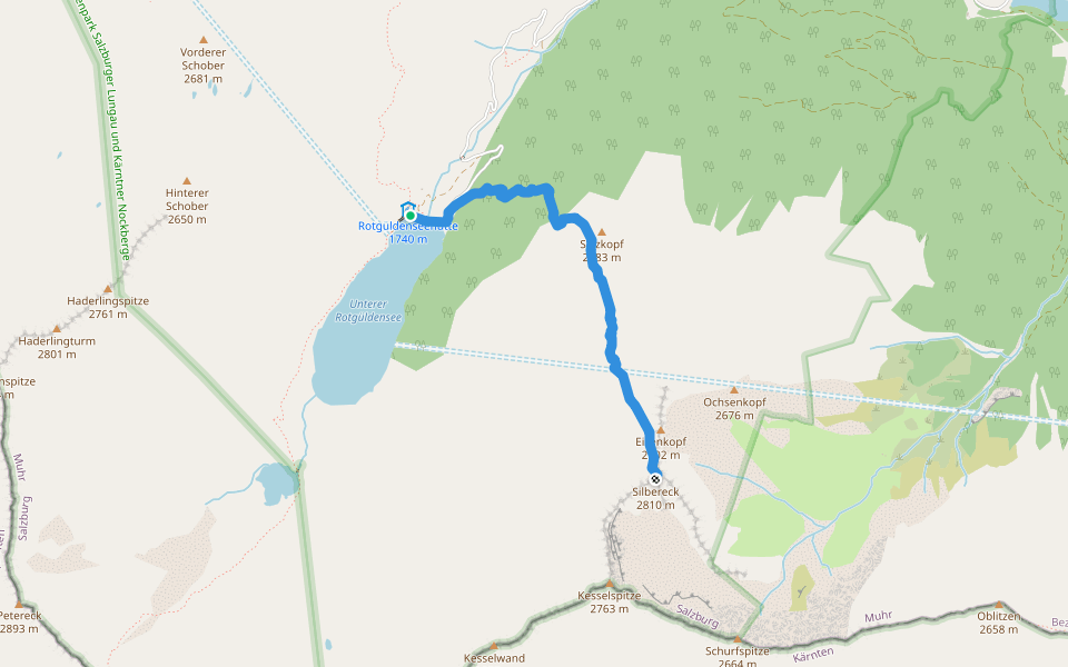 Wanderweg 542 walking route map in Hintermuhr