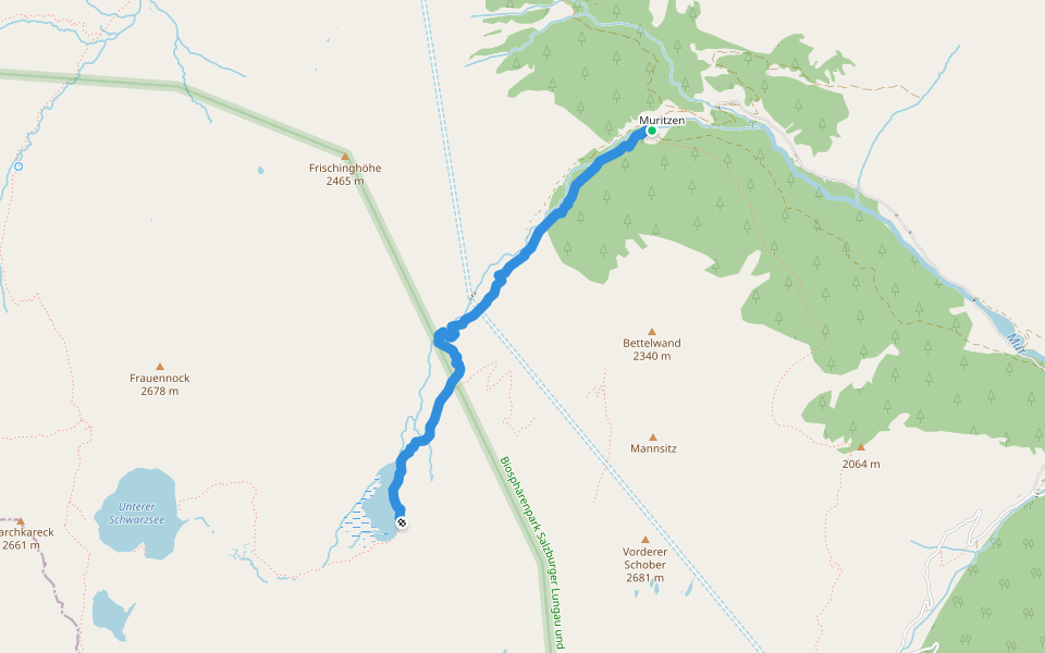 Wanderweg 540A walking route map in Hintermuhr