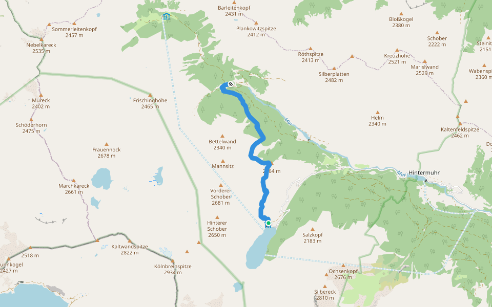 Wanderweg 540 walking route map in Hintermuhr