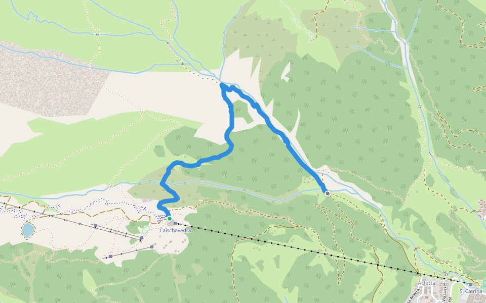 Caischavedra - Tiolas - Pardi walking route map in Segnas