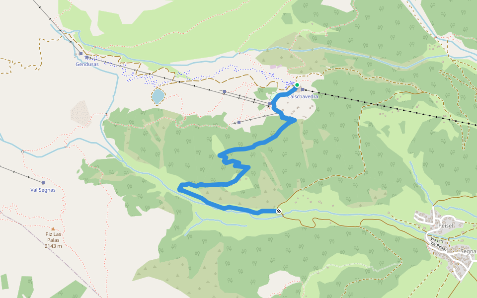 Caischavedra - Segnas walking route map in Segnas