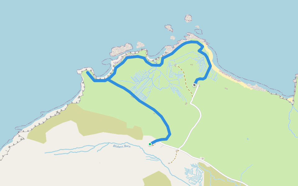 Foula North End walking route map in Ham
