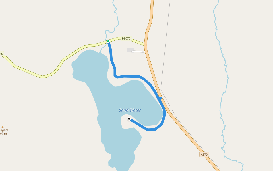 Sandwater Loch walking route map in Setter
