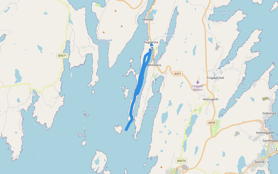 Binna Ness walking route map in Whiteness