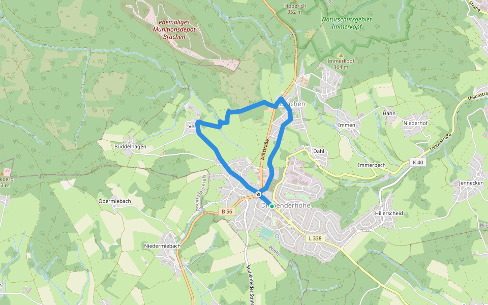 Drabenderhöhe Rundweg A5 walking route map in Wiehl