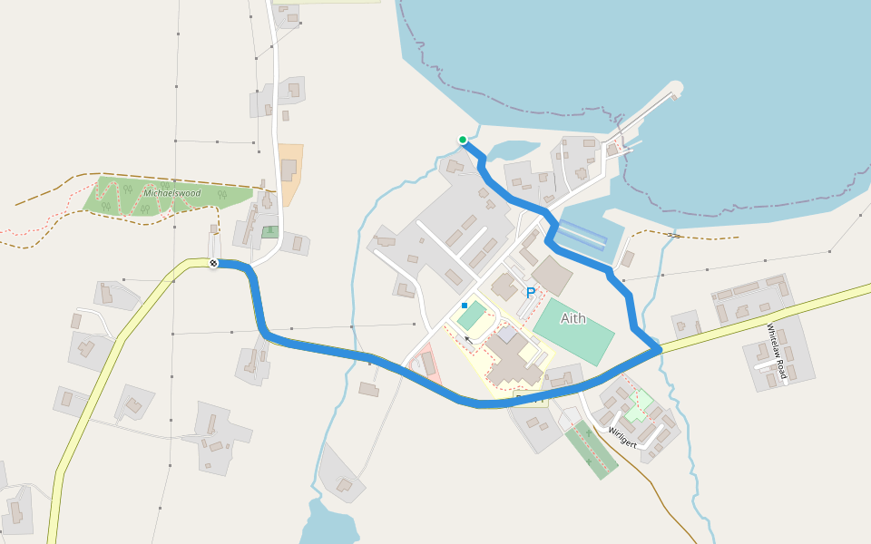 Aith Marina walking route map in Aith