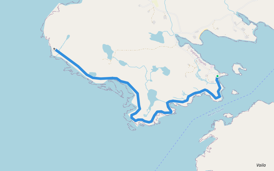 Burrastow Coastal walking route map in Walls