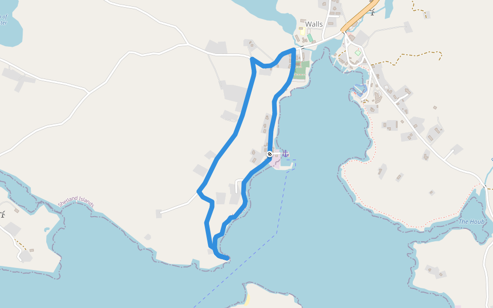 Pier to Pointataing Circular walking route map in Walls