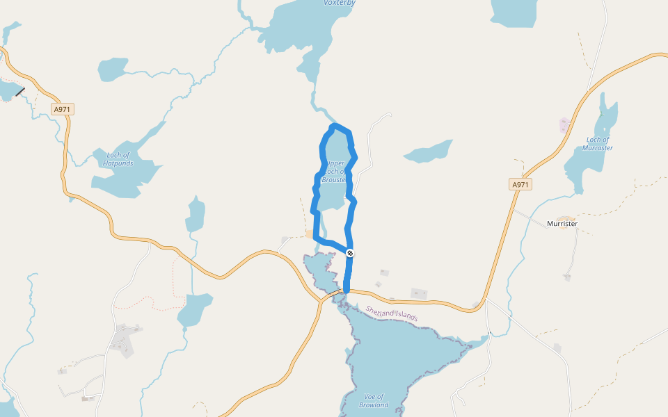 Loch of Brouster walking route map in Bridge of Walls
