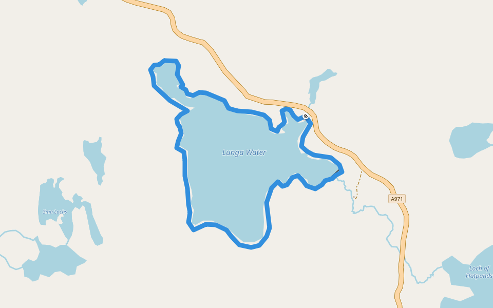 Lunga Water Loch walking route map in Walls