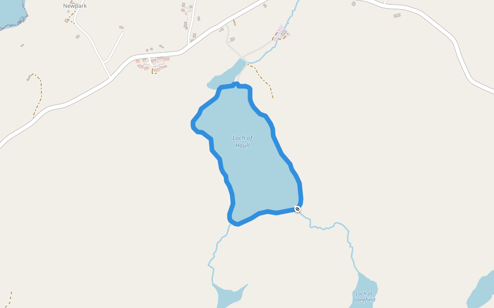 Loch of Houll walking route map in Whalsay