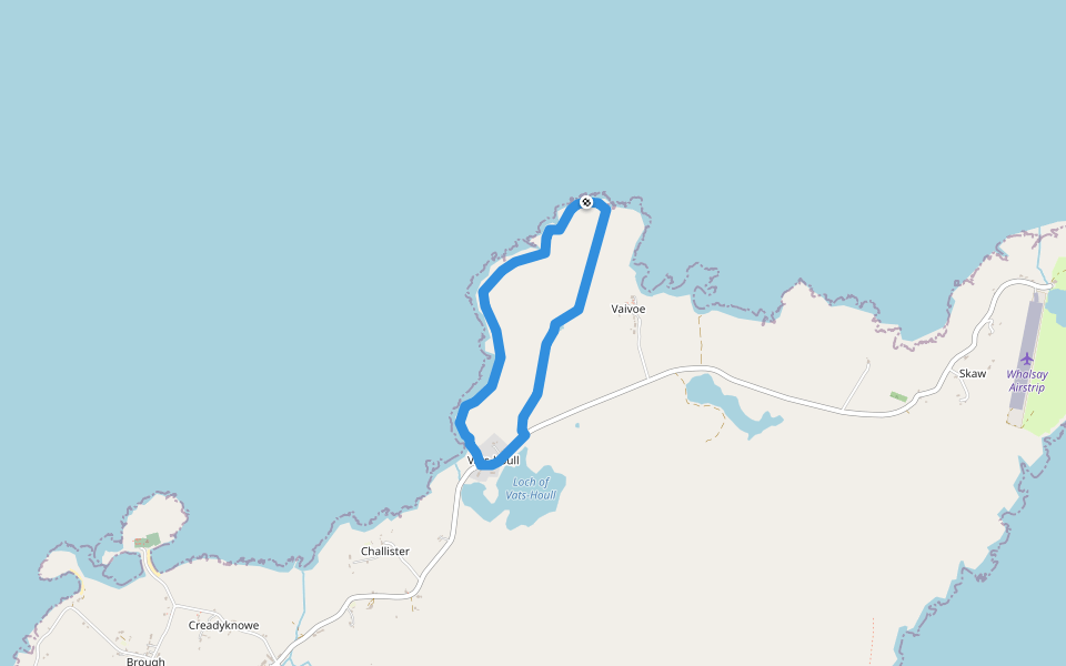 Challister Ness Walk walking route map in Brough