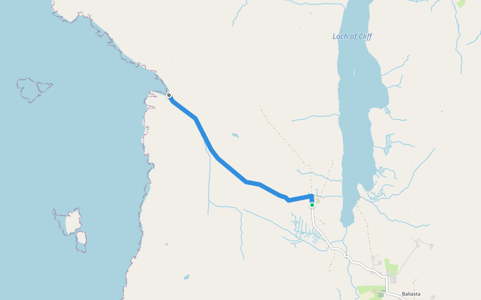 Woodwick walking route map in Haroldswick