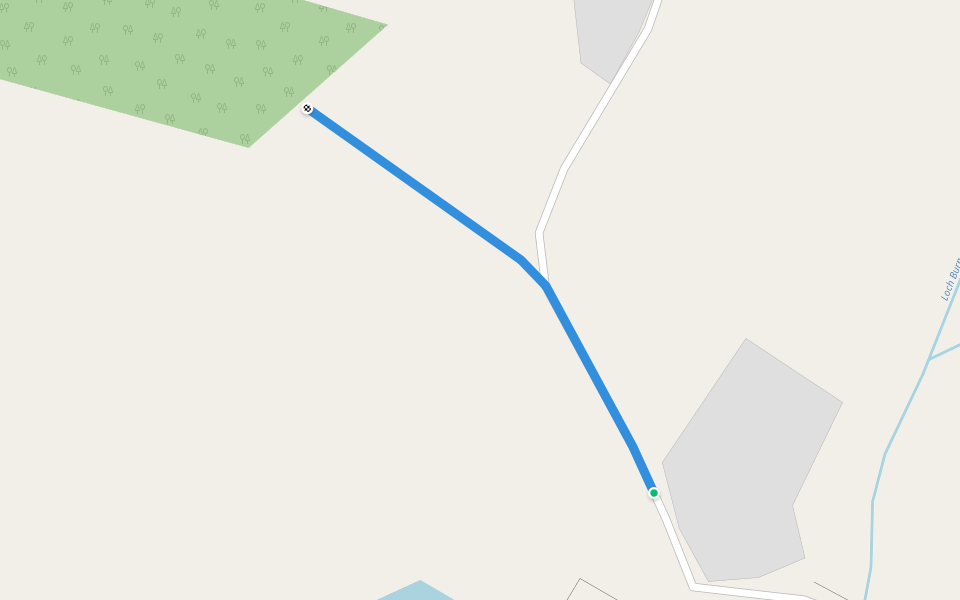 Voxter Woods walking route map in Brae