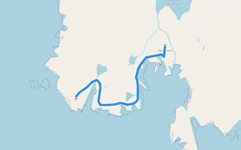 The Nev walking route map in Wester Skeld