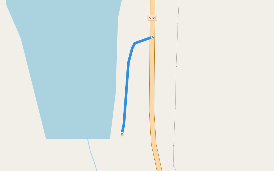 Pettawater walking route map in Voe