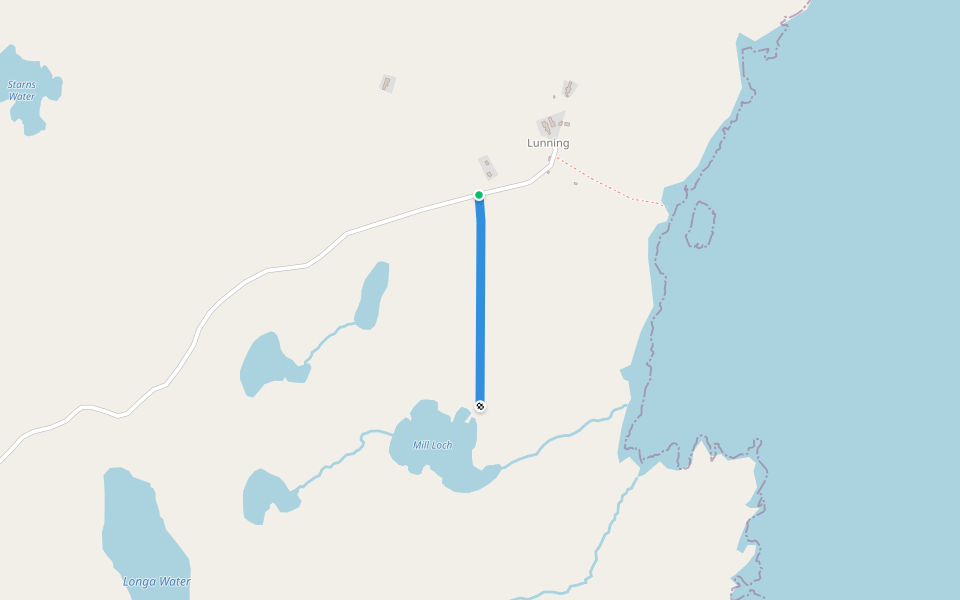 Mill Loch walking route map in Vidlin