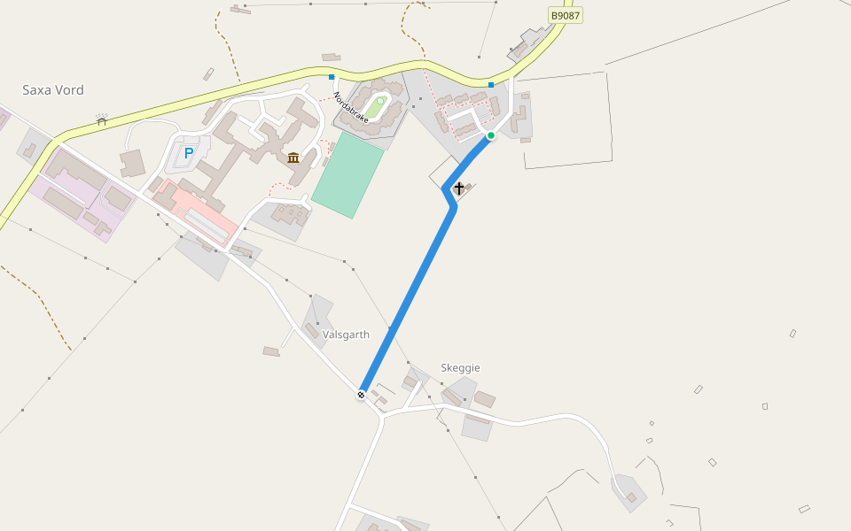 Haroldswick walking route map in Haroldswick