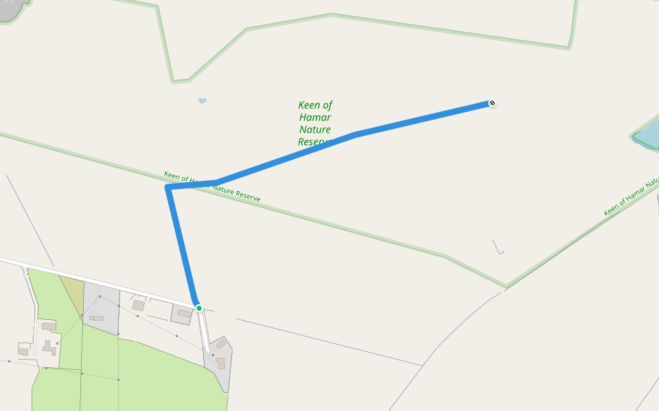 Hamars Ness walking route map in Baltasound