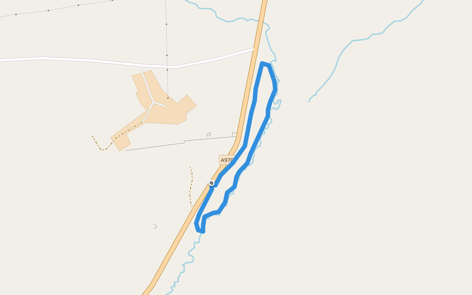 East Burn Woods walking route map in Ollaberry