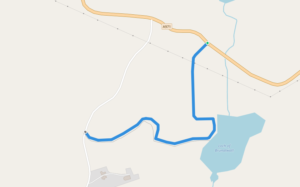 Brunatwatt walking route map in Walls