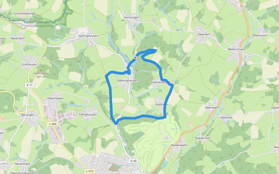 Much (Walmwiese) Rundweg A5 walking route map in Much