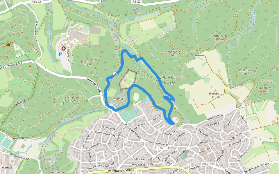 Waldlehrpfad Haibach walking route map in Aschaffenburg