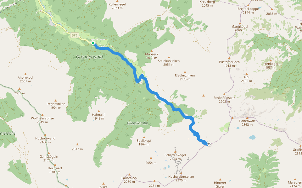Wanderweg 936 walking route map in Donnersbachwald