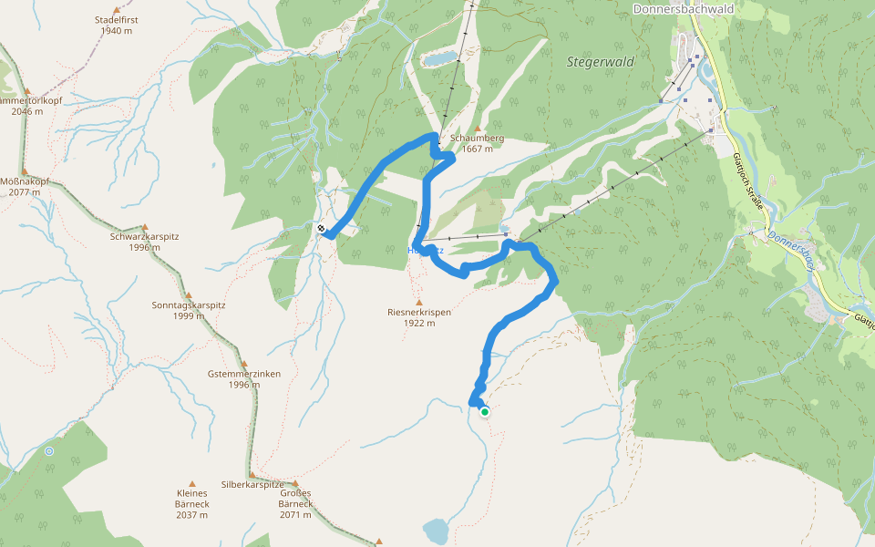 Wanderweg 6 walking route map in Donnersbachwald