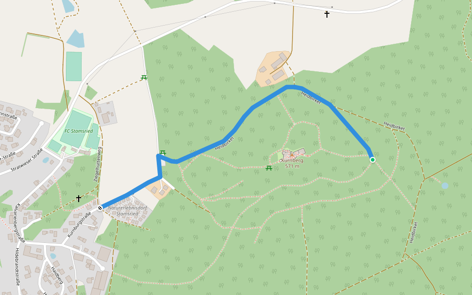 Rundwanderweg Kuernberg walking route map in Stamsried