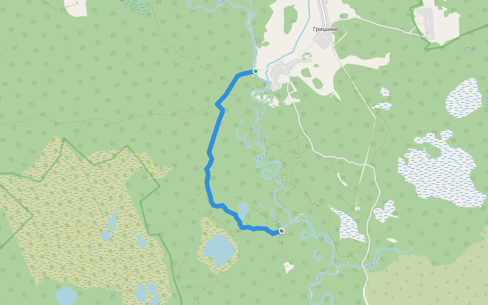 Тропа Паустовского walking route map in Zavodskaya Sloboda