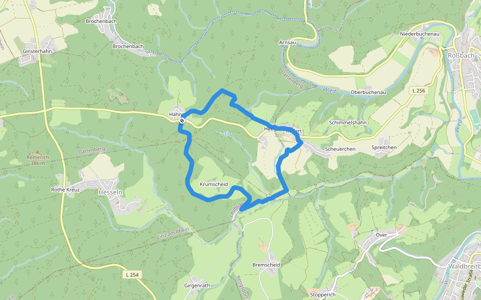 LZ5 - Rundwanderweg Kirschbergtal walking route map in Dattenberg