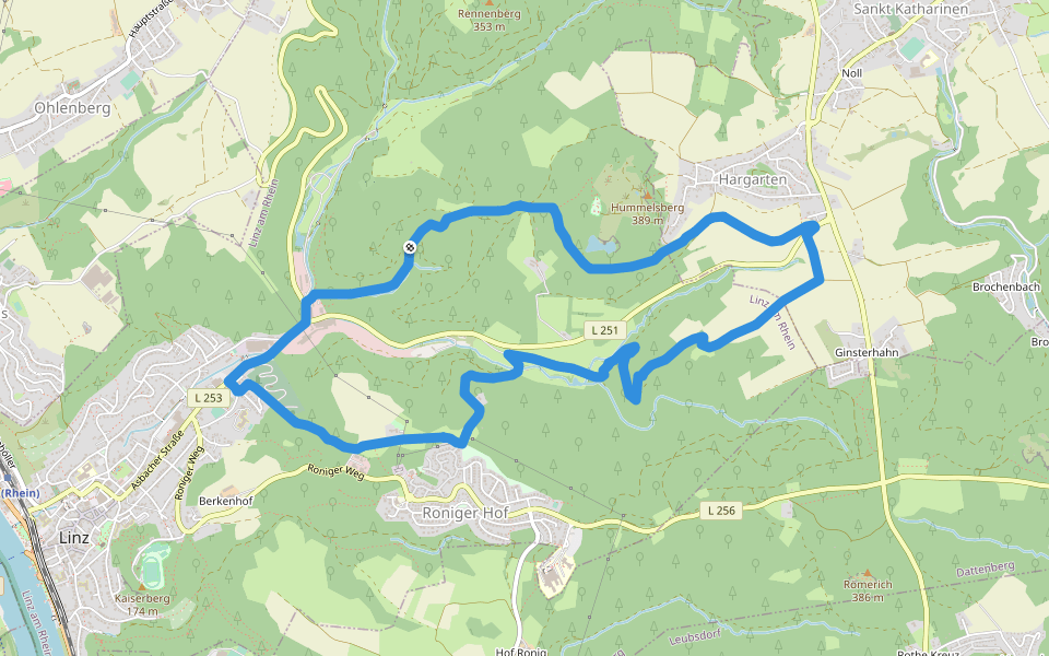 LZ6 - Rundwanderweg Sterner Hütte walking route map in Linz am Rhein