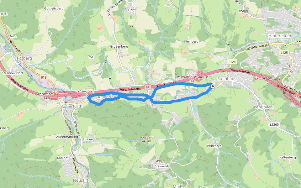 laufend geniessen (Hotel Lengbachhof) walking route map in Steinhäusl