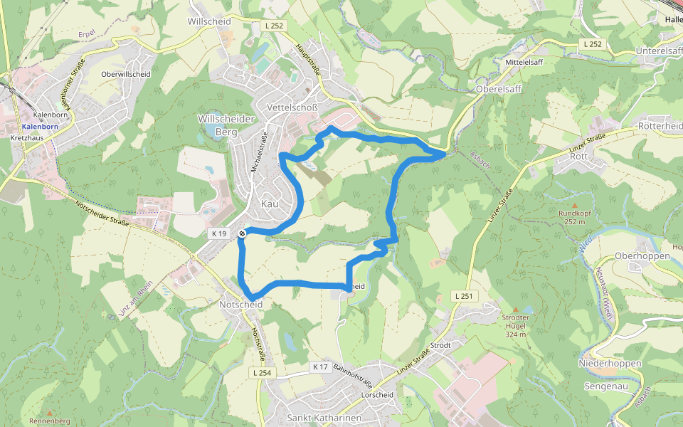 LZ10 - Rundwanderweg Homscheid walking route map in Vettelschoß