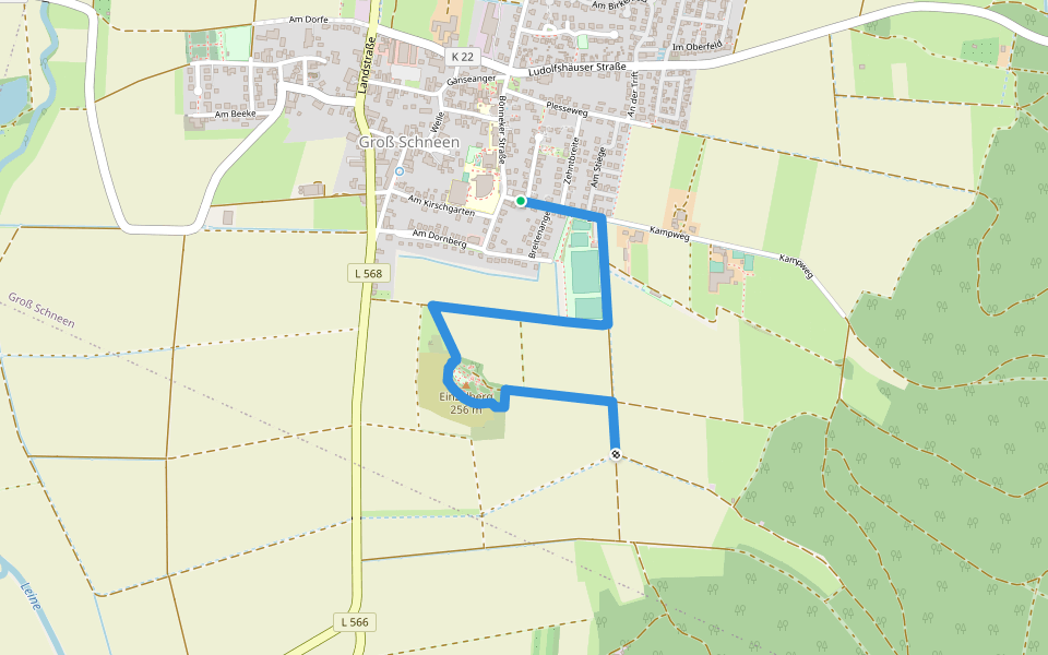 Rundweg grün walking route map in Friedland