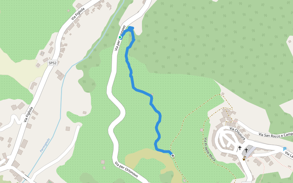 Sentiero 371 walking route map in Casano