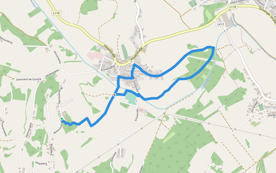 Naturwanderweg Gerersdorf walking route map in Gerersdorf bei Güssing