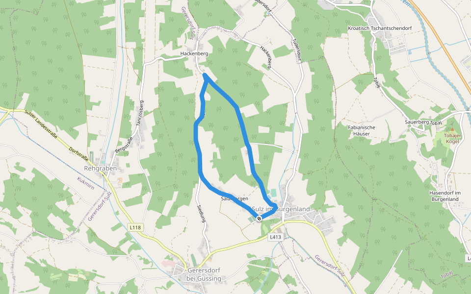 Vita 1 walking route map in Sulz im Burgenland