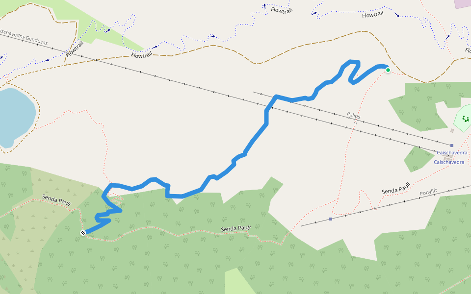 Pastira di Caischavedra walking route map in Segnas