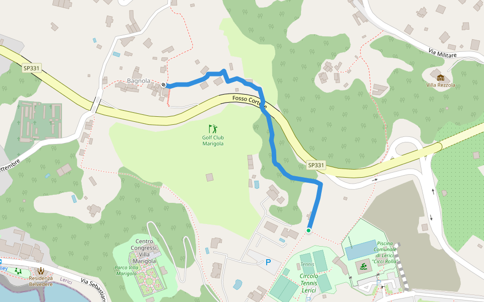 Collegamento 456v con 458 walking route map in Lerici
