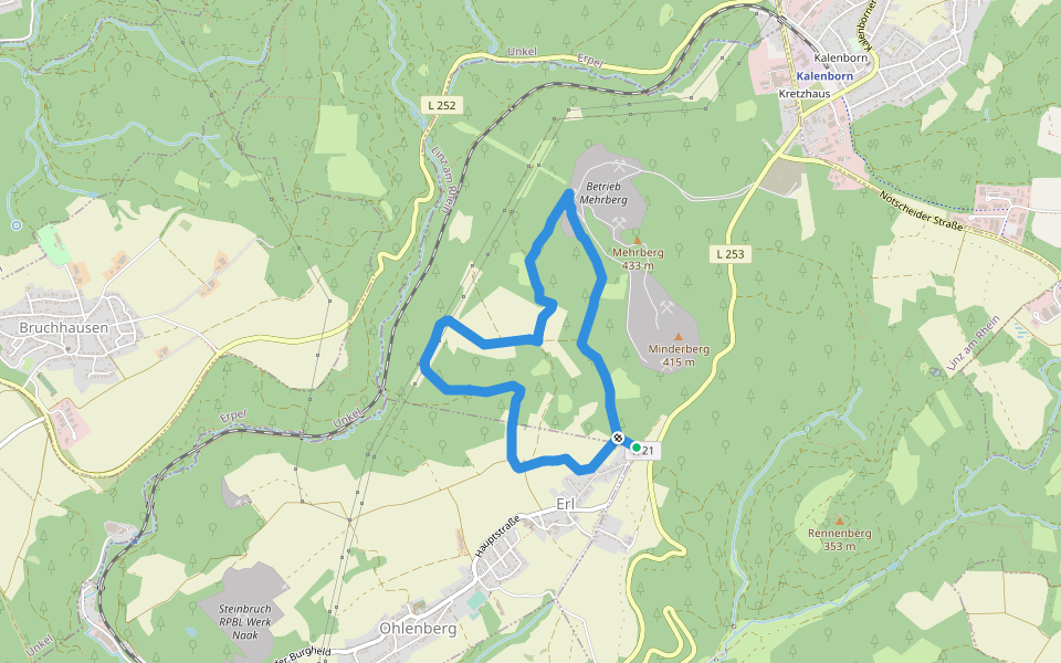 LZ13 - Rundwanderweg Minderberg walking route map in Linz am Rhein