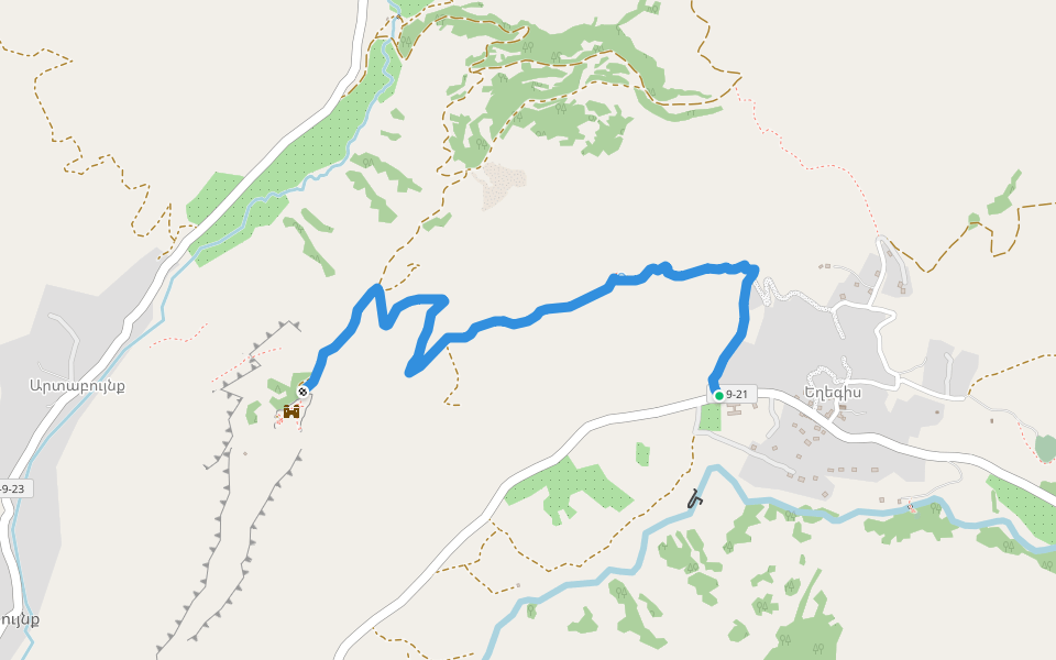Yeghegis - Smbataberd walking route map in Yeghegis