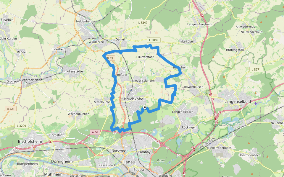 5-Sterne-Wanderweg Bruchköbel walking route map in Bruchköbel