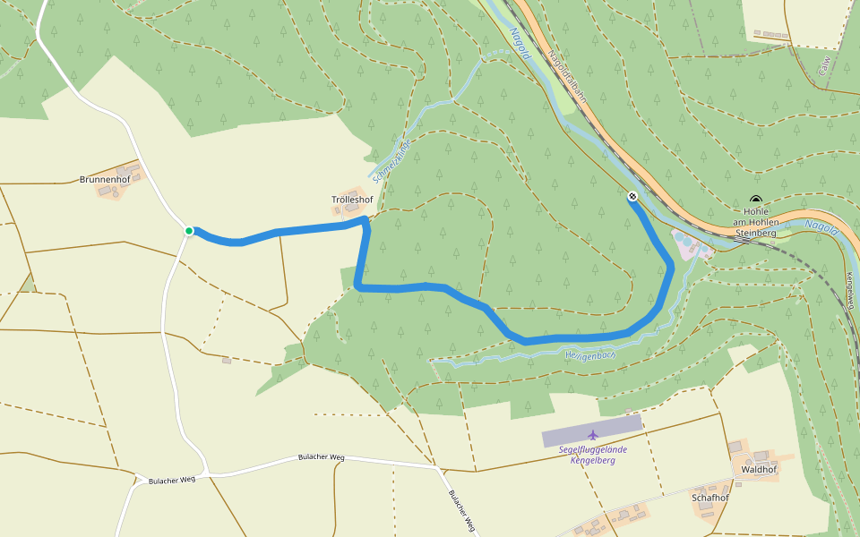 Heiligenbach - Alter Galgen walking route map in Wildberg