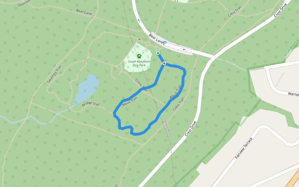 Aqua Trail walking route map in South Orange Village