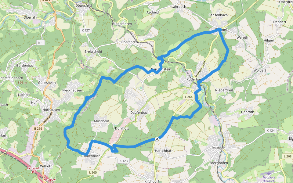 [B3] Burgweg 3 walking route map in Harschbach