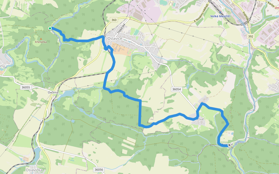 naučná stezka propojení Balinského a Nesměřského údolí walking route map in Baliny