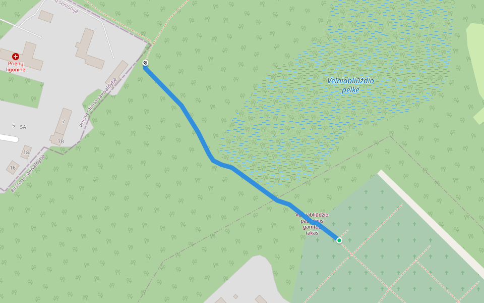 Velniabliūdžio pažintinis gamtos takas walking route map in Ivoniškių kaimas